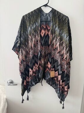 EARTHBOUND Multicolor Patterned Tassel Kimono